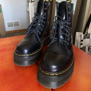 Women’s size 8, black platform Dr. Martens.